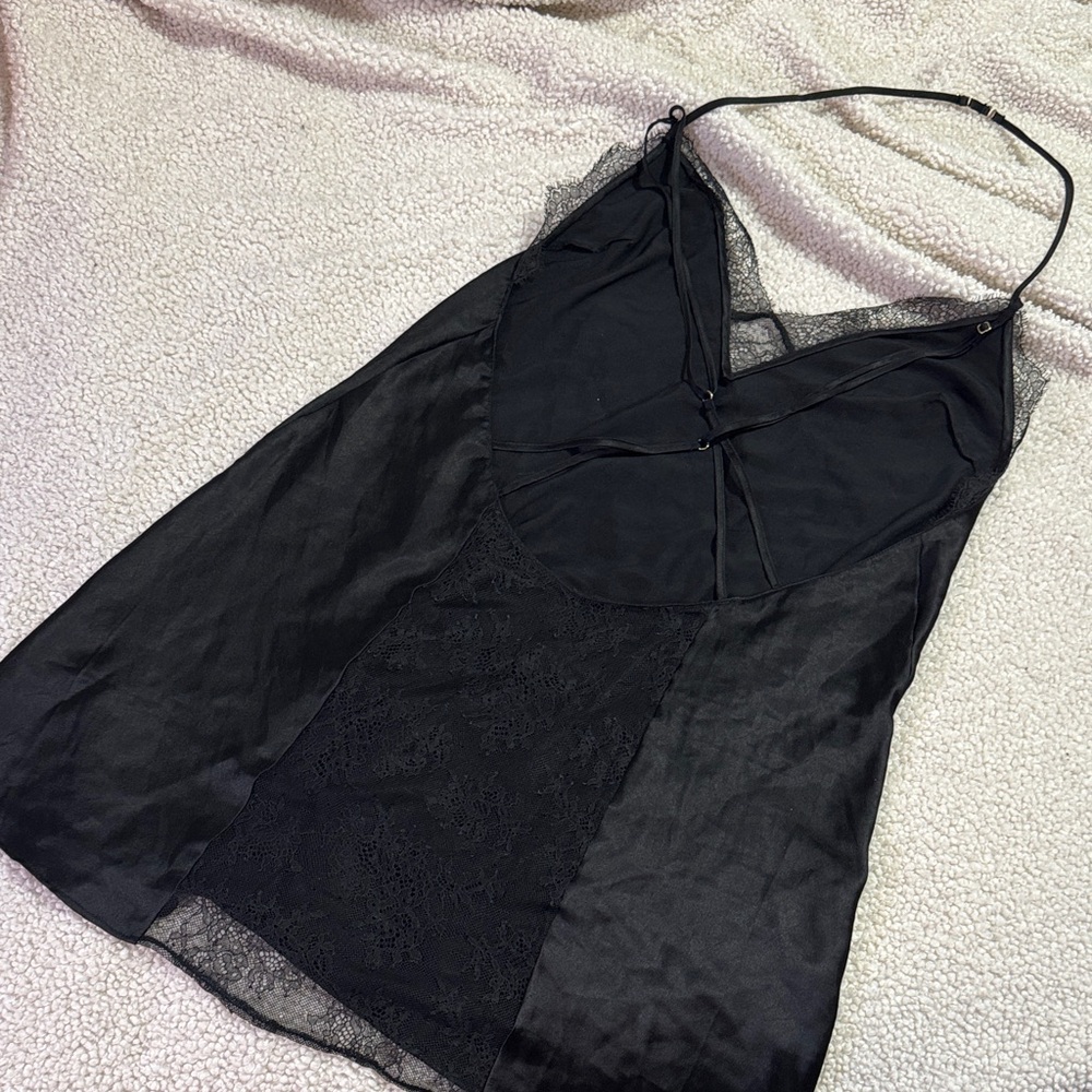 Victoria's Secret Black Chemise with Satin and Mesh
